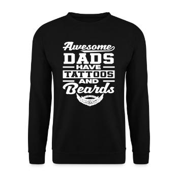 Großartige Väter Haben Tattoos Und Bärte - Unisex Pullover - Schwarz - Vorne - Alina (178cm) & Michal (187cm)