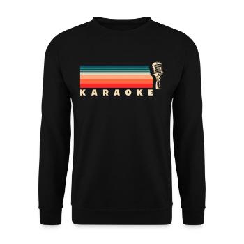 Karaoke Retro Vintage Mikrofon - Unisex Pullover - Schwarz - Vorne - Alina (178cm) & Michal (187cm)