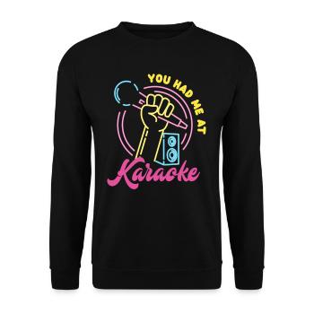 Vous m’avez eu au karaoké - Sweat-shirt Unisexe - noir - Devant - Alina (178cm) & Michal (187cm)