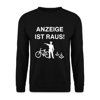 Anzeige Ist Raus Humor Lustiges Spaß - Unisex Pullover - Schwarz - Vorne - Alina (178cm) & Michal (187cm)