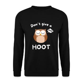 Funny Owl Sleep Pun Humor - Unisex Sweatshirt - black - Front - Alina (178cm) & Michal (187cm)