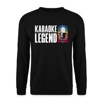 Karaoke Legend Microphone Retro - Unisex Sweatshirt - black - Front - Alina (178cm) & Michal (187cm)