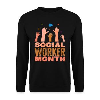 Appréciation du Mois du travail social - Sweat-shirt Unisexe - noir - Devant - Alina (178cm) & Michal (187cm)