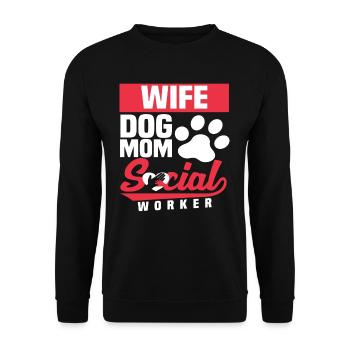 Wife Dog Mom Social Worker - Unisex Sweatshirt - black - Front - Alina (178cm) & Michal (187cm)