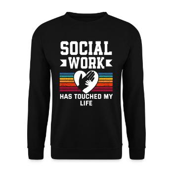 Social work has touched my life - Unisex Sweatshirt - black - Front - Alina (178cm) & Michal (187cm)