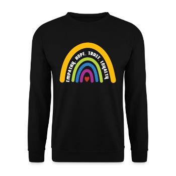 Empathy Hope Trust Loyalty Rainbow - Unisex Sweatshirt - black - Front - Alina (178cm) & Michal (187cm)