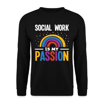 Le travail social est ma passion - Sweat-shirt Unisexe - noir - Devant - Alina (178cm) & Michal (187cm)