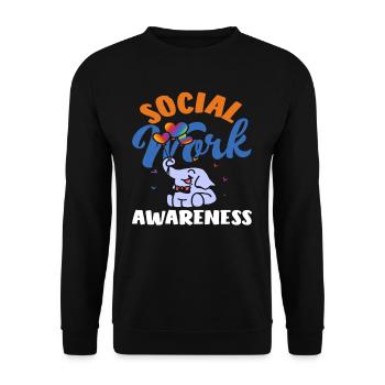 Social Work Awareness Elephant Balloons - Unisex Sweatshirt - black - Front - Alina (178cm) & Michal (187cm)