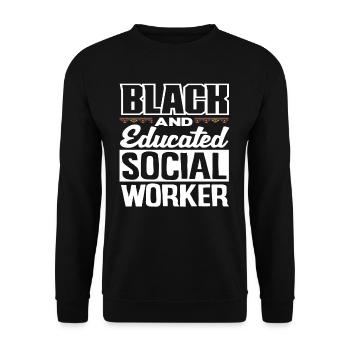 Schwarz Und Gebildet Sozialarbeiter - Unisex Pullover - Schwarz - Vorne - Alina (178cm) & Michal (187cm)