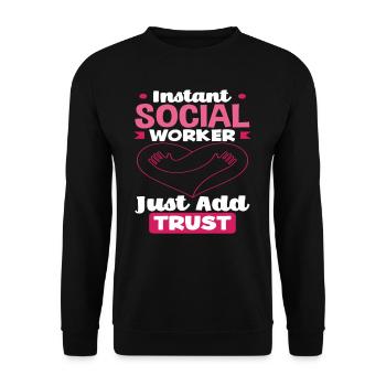 Instant Social Worker Easy Trust - Unisex Sweatshirt - black - Front - Alina (178cm) & Michal (187cm)