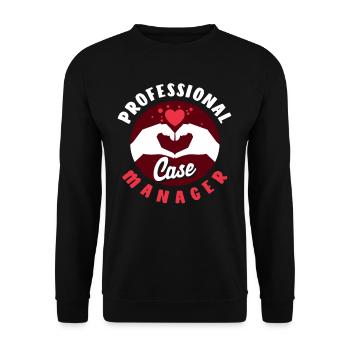 Gestionnaire de cas professionnel Conception Coeur Mains - Sweat-shirt Unisexe - noir - Devant - Alina (178cm) & Michal (187cm)