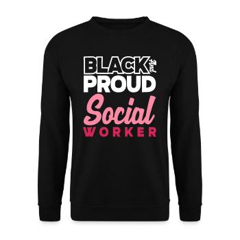 Black And Pride Social Worker - Unisex Sweatshirt - black - Front - Alina (178cm) & Michal (187cm)