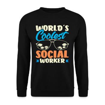 Weltweit Coolster Sozialarbeiter - Unisex Pullover - Schwarz - Vorne - Alina (178cm) & Michal (187cm)