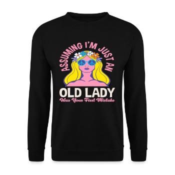 Être une vieille dame a été votre première erreur - Sweat-shirt Unisexe - noir - Devant - Alina (178cm) & Michal (187cm)