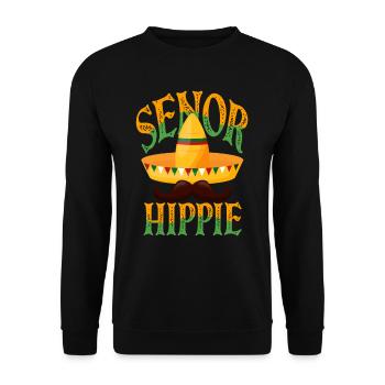 Senor Hippie Bunter Sombrero Spaß - Unisex Pullover - Schwarz - Vorne - Alina (178cm) & Michal (187cm)