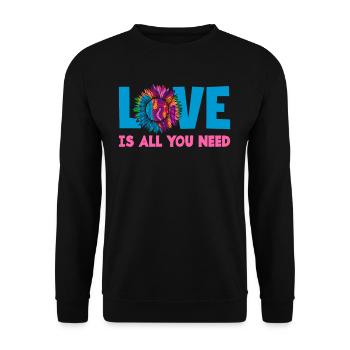 L’amour est tout ce dont vous avez besoin Coloré - Sweat-shirt Unisexe - noir - Devant - Alina (178cm) & Michal (187cm)