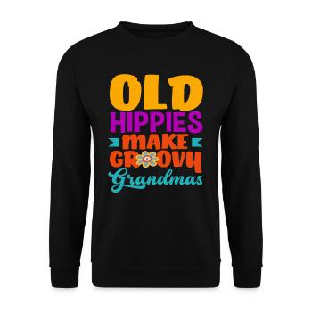 Tout n’est que champignons hippies temporaires - Sweat-shirt Unisexe - noir - Devant - Alina (178cm) & Michal (187cm)