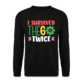 I survived the 60s twice - Unisex Sweatshirt - black - Front - Alina (178cm) & Michal (187cm)