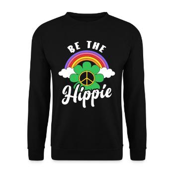 Être le Hippie Signe de Paix Arc-en-ciel Hippie - Sweat-shirt Unisexe - noir - Devant - Alina (178cm) & Michal (187cm)