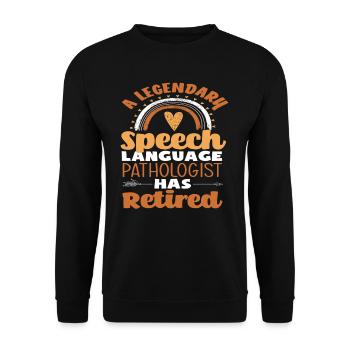Legendärer Sprachpathologe Im Ruhestand - Unisex Pullover - Schwarz - Vorne - Alina (178cm) & Michal (187cm)