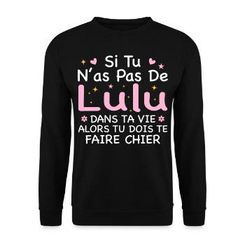 Wenn du kein Lulu Geschenk in deinem Leben hast - Unisex Pullover - Schwarz - Vorne - Alina (178cm) & Michal (187cm)