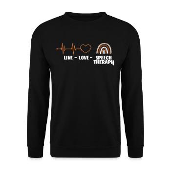 Live Love Orthophonie Battement de cœur Arc-en-ciel - Sweat-shirt Unisexe - noir - Devant - Alina (178cm) & Michal (187cm)