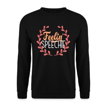 Feelin' Speechie Speech Therapy - Unisex Sweatshirt - black - Front - Alina (178cm) & Michal (187cm)