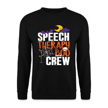 Orthophonie Boo Crew Halloween - Sweat-shirt Unisexe - noir - Devant - Alina (178cm) & Michal (187cm)