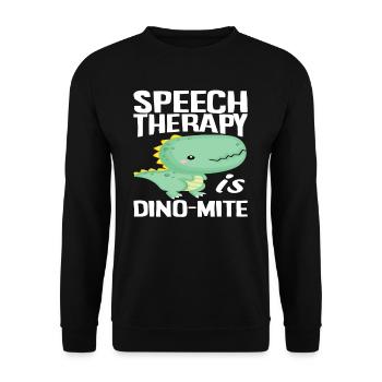 Sprachtherapie Ist Dino - Unisex Pullover - Schwarz - Vorne - Alina (178cm) & Michal (187cm)