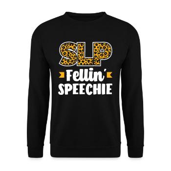 SLP Fellin' Speechie Leopard Design - Unisex Sweatshirt - black - Front - Alina (178cm) & Michal (187cm)
