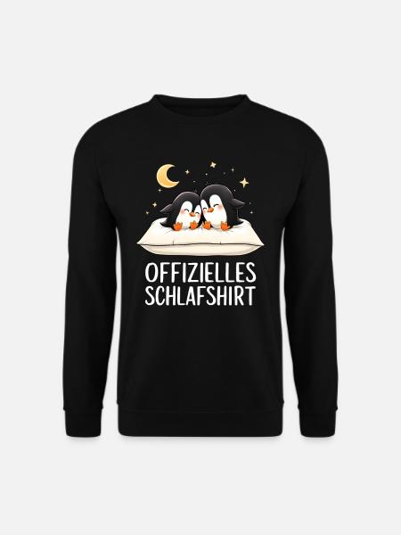 Offizielles Schlafshirt Pinguine Pinguin Paar - Unisex Pullover - Schwarz
