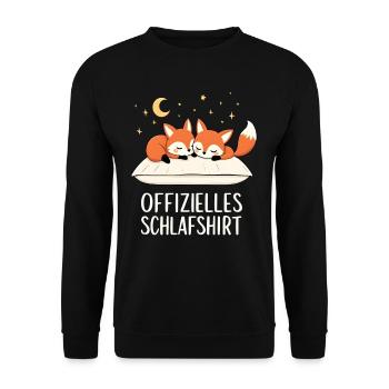 Official Foxes Fox Pair Sleep Shirt - Unisex Sweatshirt - black - Front - Alina (178cm) & Michal (187cm)