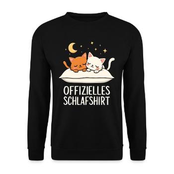 Chemise de nuit officielle chats chat couple - Sweat-shirt Unisexe - noir - Devant - Alina (178cm) & Michal (187cm)