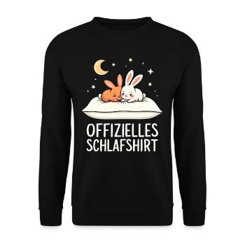 Official Sleeping Shirt Rabbit Pair - Unisex Sweatshirt - black - Front - Alina (178cm) & Michal (187cm)