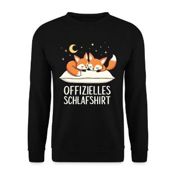 Offizielles Schlafshirt Wüsten Fennek Fuchs Paar - Unisex Pullover - Schwarz - Vorne - Alina (178cm) & Michal (187cm)