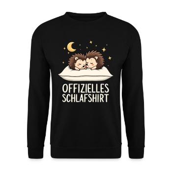 Chemise de nuit officielle Paire hérisson - Sweat-shirt Unisexe - noir - Devant - Alina (178cm) & Michal (187cm)