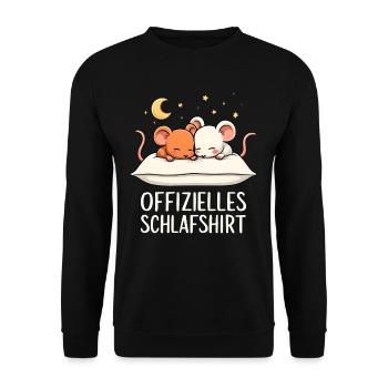 Official Sleep Shirt Mice Mouse Pair - Unisex Sweatshirt - black - Front - Alina (178cm) & Michal (187cm)