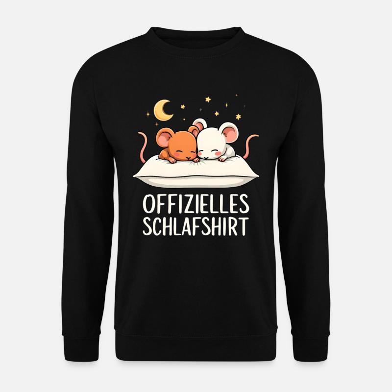 Offizielles Schlafshirt Mäuse Maus Paar - Unisex Pullover - Schwarz