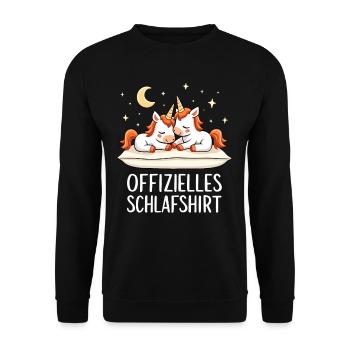 Chemise de nuit officielle Licornes Licorne Paire - Sweat-shirt Unisexe - noir - Devant - Alina (178cm) & Michal (187cm)
