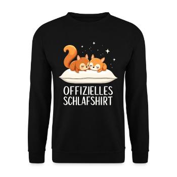 Official Sleeping Shirt Squirrel Pair - Unisex Sweatshirt - black - Front - Alina (178cm) & Michal (187cm)