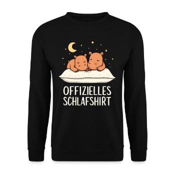 Official Hippo Pyjama Sleep Shirt Pair - Unisex Sweatshirt - black - Front - Alina (178cm) & Michal (187cm)