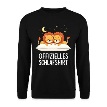 Chemise de nuit officielle Lion Lion Paire - Sweat-shirt Unisexe - noir - Devant - Alina (178cm) & Michal (187cm)