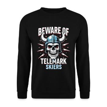 Skull Telemark Ski Heel Free Free Heel Touring Ski - Unisex Sweatshirt - black - Front - Alina (178cm) & Michal (187cm)