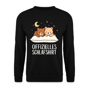 Official Sleep Shirt Bear Bear Pair - Unisex Sweatshirt - black - Front - Alina (178cm) & Michal (187cm)