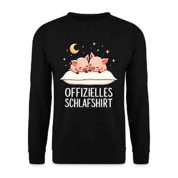 Official Sleep Shirt Pigs Pig Pair - Unisex Sweatshirt - black - Front - Alina (178cm) & Michal (187cm)