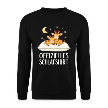 Chemise de nuit officielle Girafe Girafe Couple - Sweat-shirt Unisexe - noir - Devant - Alina (178cm) & Michal (187cm)