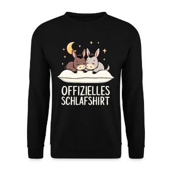Official Sleep Shirt Donkey Pair - Unisex Sweatshirt - black - Front - Alina (178cm) & Michal (187cm)