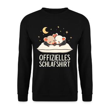 Offizielles Schlafshirt Opossums Opossum Paar - Unisex Pullover - Schwarz - Vorne - Alina (178cm) & Michal (187cm)