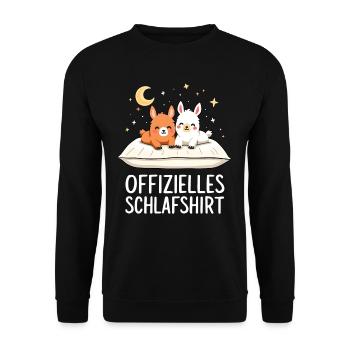 Official Llamas Llama Pair Sleep Shirt - Unisex Sweatshirt - black - Front - Alina (178cm) & Michal (187cm)
