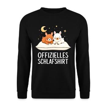 Official Sleep Shirt Alpacas Alpaca Pair - Unisex Sweatshirt - black - Front - Alina (178cm) & Michal (187cm)